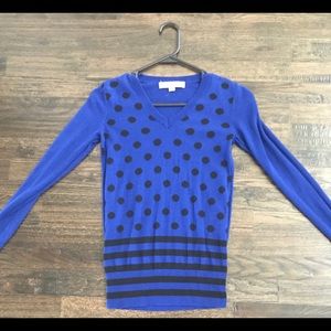 Dark blue with black polka dots sweater from Loft